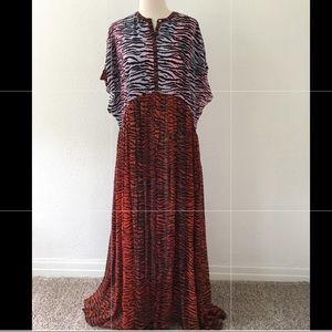 H&MxKenzo silk maxi caftan gown